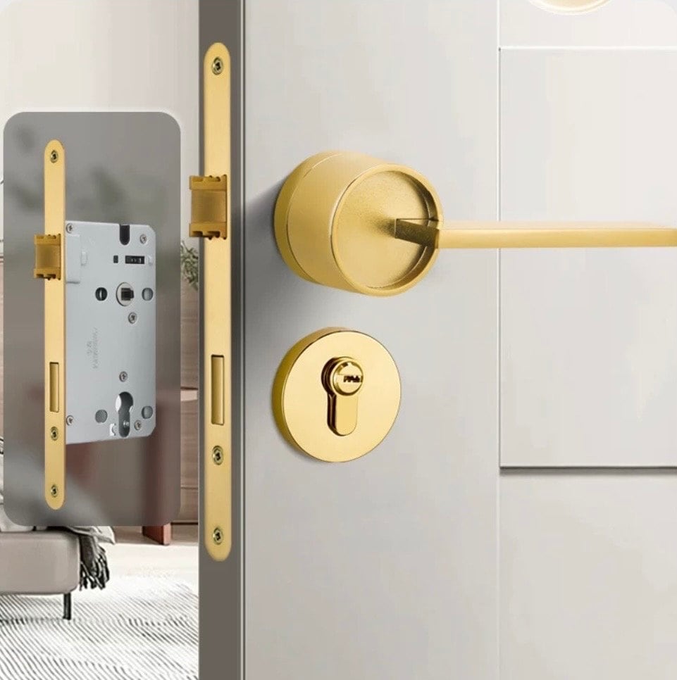 Modern Design Interior Door Lever Handle With Secure Lock, Lock Set ...