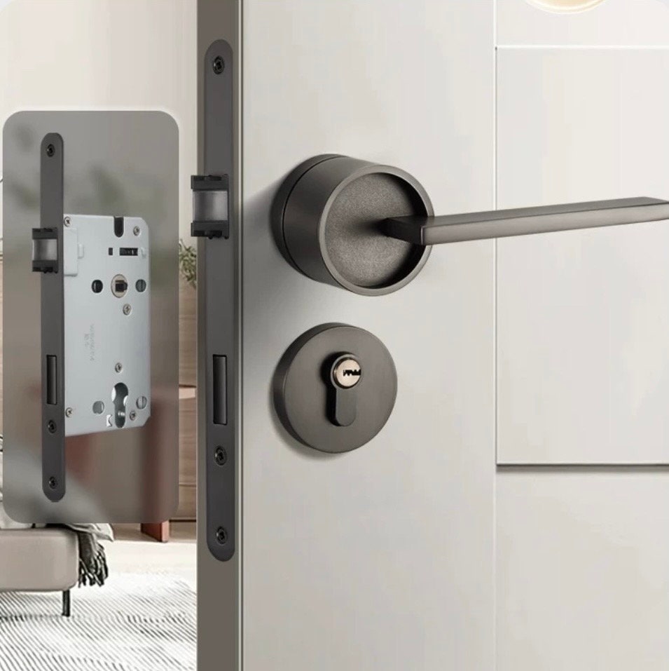 Modern Design Interior Door Lever Handle With Secure Lock, Lock Set ...