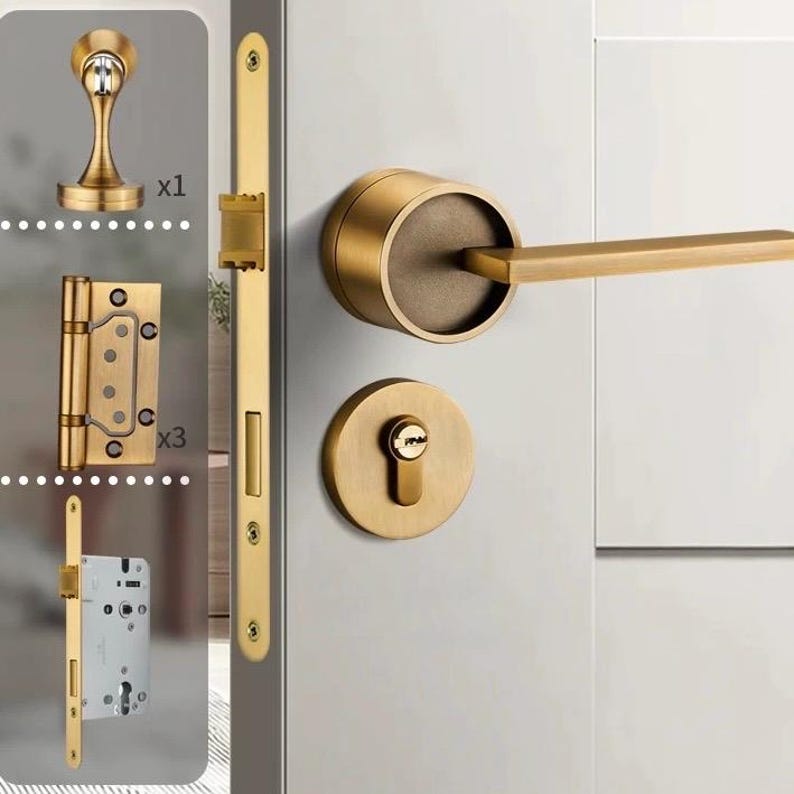 Modern Design Interior Door Lever Handle With Secure Lock, Lock Set ...