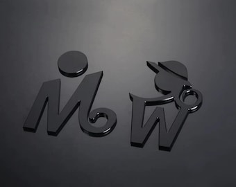 Kreativer Luxus Metall Aluminium Waschraumschild, Toilettenschild, Badezimmerschild, Toilettenschild, Türlogo, Türschild, Türbeschilderung, Türschilder