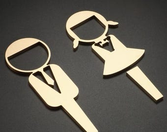 High-End moderner Luxus Aluminium Metallwaschraumschild, Toilettenschild, Badezimmerschild, Toilettenschild, Türlogoschild, Männer Frauen Beschilderung