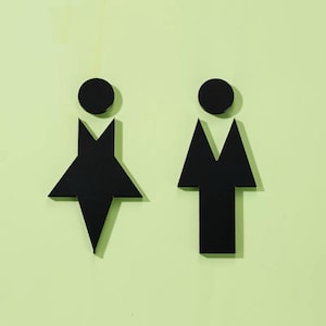 High-End Luxury Metal Copper Aluminum Signage, Washroom Sign, Restroom Sign, Bathroom Sign, Toilet Sign, Door Sign, Door Logo