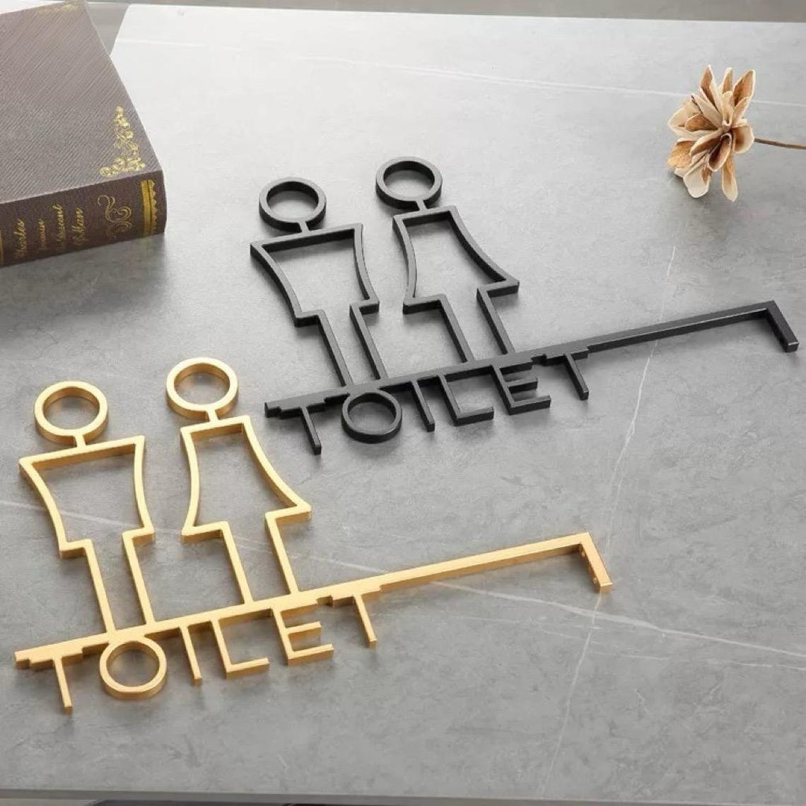 High-end Luxury Aluminum Side Mount Washroom Sign, Restroom Sign ...