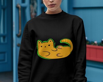 Orange Kitty Unisex Sweatshirt/ Kitty Lover / Funny Sweatshirt