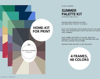 Kit de análisis de temporada de verano DIY / Descarga digital / Kit de análisis de color / Marcos faciales / PDF A4 / Sin IA