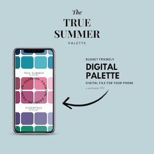 Paleta digital True Summer / Paleta de colores de temporada / Descarga digital / Muestras True Summer / Paleta económica