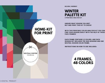 Kit de análisis estacional de invierno DIY / Descarga digital / Kit de análisis de color / Marcos faciales / PDF A4 / Sin IA