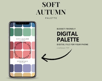 Paleta de colores suaves de otoño / Fondo de pantalla para móvil / Análisis de color estacional / Descarga digital