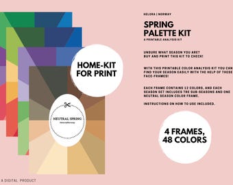 Kit de análisis estacional de primavera / Descarga digital / Kit de análisis de color / Marcos faciales / PDF A4 / Sin IA