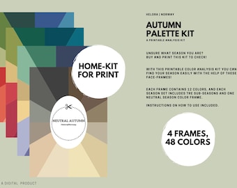 Kit de análisis estacional de otoño / Descarga digital / Kit de análisis de color / Marcos faciales / PDF A4 / Sin IA