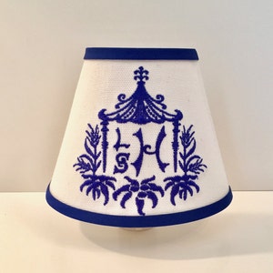 MADE TO ORDER Pagoda Frame Monogrammed Chinoiserie Night Light (other colors available)