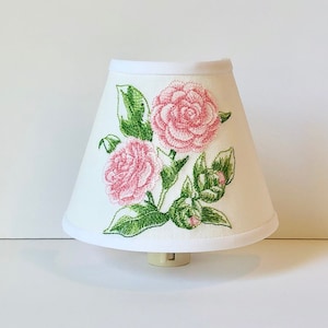 MADE TO ORDER Camellia Sketch Embroidered Night Light (other colors available)