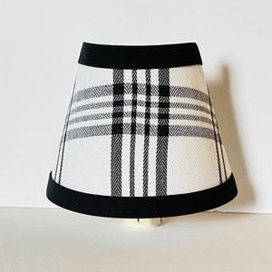 MADE TO ORDER Black and White Plaid Night Light (other colors available for trim)