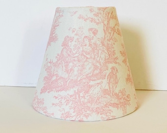 MADE TO ORDER Pink Toile Sconce/Chandelier Shade (monogramming available)