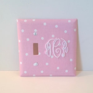 MADE TO ORDER Monogrammed Light Switch Cover Plate Switchplate (your choice for monogram color)