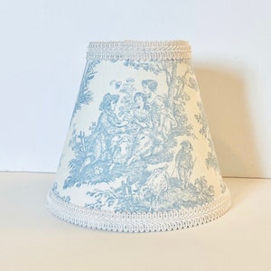 MADE TO ORDER Light Blue Toile Sconce/Chandelier Shade (monogramming available)