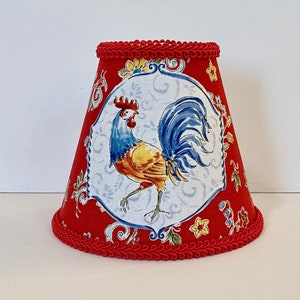 MADE TO ORDER French Country Rooster Sconce, Chandelier, Small Clip-On Lamp Shade