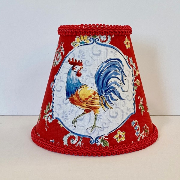 MADE TO ORDER French Country Rooster Sconce, Chandelier, Small Clip-On Lamp Shade