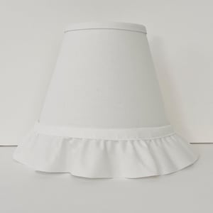 MADE TO ORDER White Shaded Night Light with Ruffle Trim
