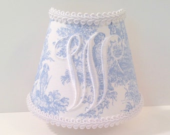 MADE TO ORDER Light Blue Toile Monogrammed Night Light (no monogram available)