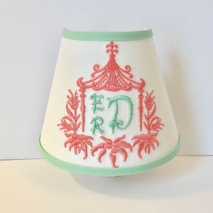 MADE TO ORDER Pagoda Frame Monogrammed Chinoiserie Night Light (other colors available)