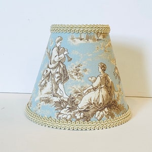 MADE TO ORDER Robins Egg Blue Toile Sconce/Chandelier/Lamp Shade