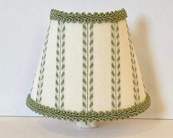 MADE TO ORDER Sage Green and Ivory Dobby Striped Night Light