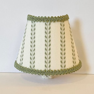 MADE TO ORDER Sage Green and Ivory Dobby Striped Night Light