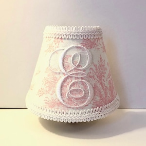 MADE TO ORDER Light Pink Toile Monogrammed Night Light (also available with no monogram)