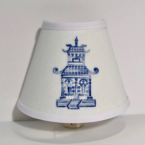 MADE TO ORDER Blue Pagoda Chinoiserie Night Light