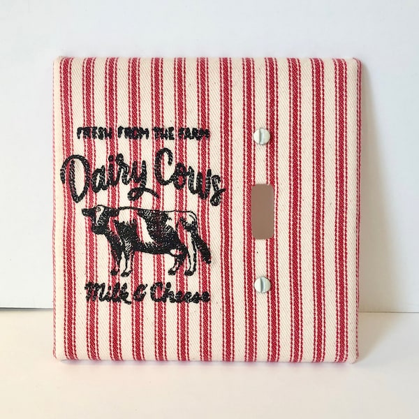 MADE TO ORDER Farmhouse Dairy Cow Light Switch Cover Plate (available in single, double or triple)