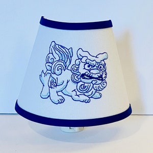 MADE TO ORDER Foo Dog Lion Shaded Night Light