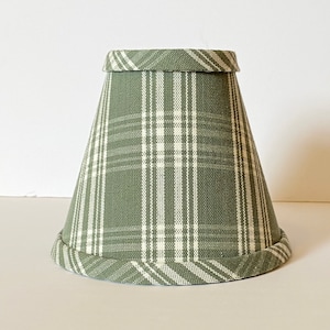 MADE TO ORDER Sage Green and Ivory Plaid Sconce Chandelier Lamp Shade