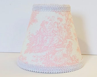 MADE TO ORDER Pink Toile Sconce/Chandelier Shade (monogramming available)