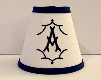 MADE TO ORDER Pagoda Chinoiserie Monogrammed Sconce/Chandelier Shade (other colors available for monogram/trim)