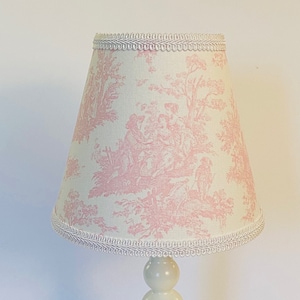 MADE TO ORDER Pink Toile Lamp Shade (monogramming available)