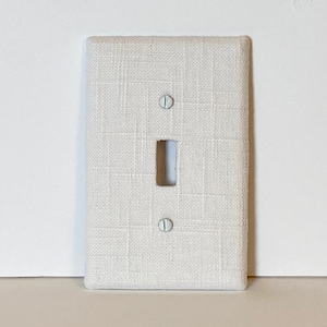 MADE TO ORDER Cream Linen Fabric Covered Light Switch Cover Plate (other sizes and styles available)