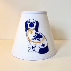 MADE TO ORDER Staffordshire Style Pups Sconce/Chandelier Small Clip On Lamp Shade (other colors available)