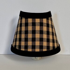 MADE TO ORDER Mad for Plaid Gingham Night Light (Black and Tan)