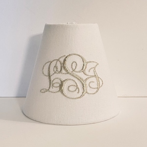 MADE TO ORDER Monogrammed Sconce/Chandelier Shade (other colors available for monogram)