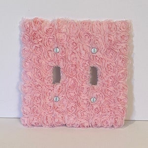 MADE TO ORDER Savannah Rose Light Switch Cover Plate-Pink (available as rocker plate, standard & outlet, single, double or triple)