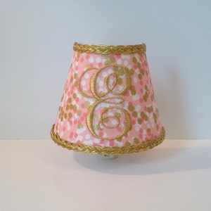 MADE TO ORDER Coral/Peach Gold Metallic Confetti Dot Night Light (other colors available for monogram)