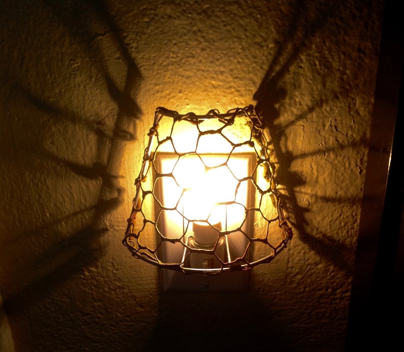Rustic Farmhouse Night Light mossy Moss Chicken Wire Etsy