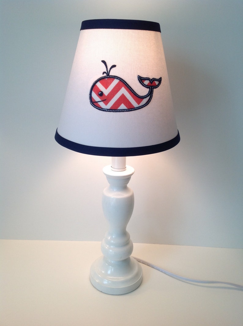 Nautical Whale Applique Lamp Shade Nautical Anchor Lamp Shade Navy Blue