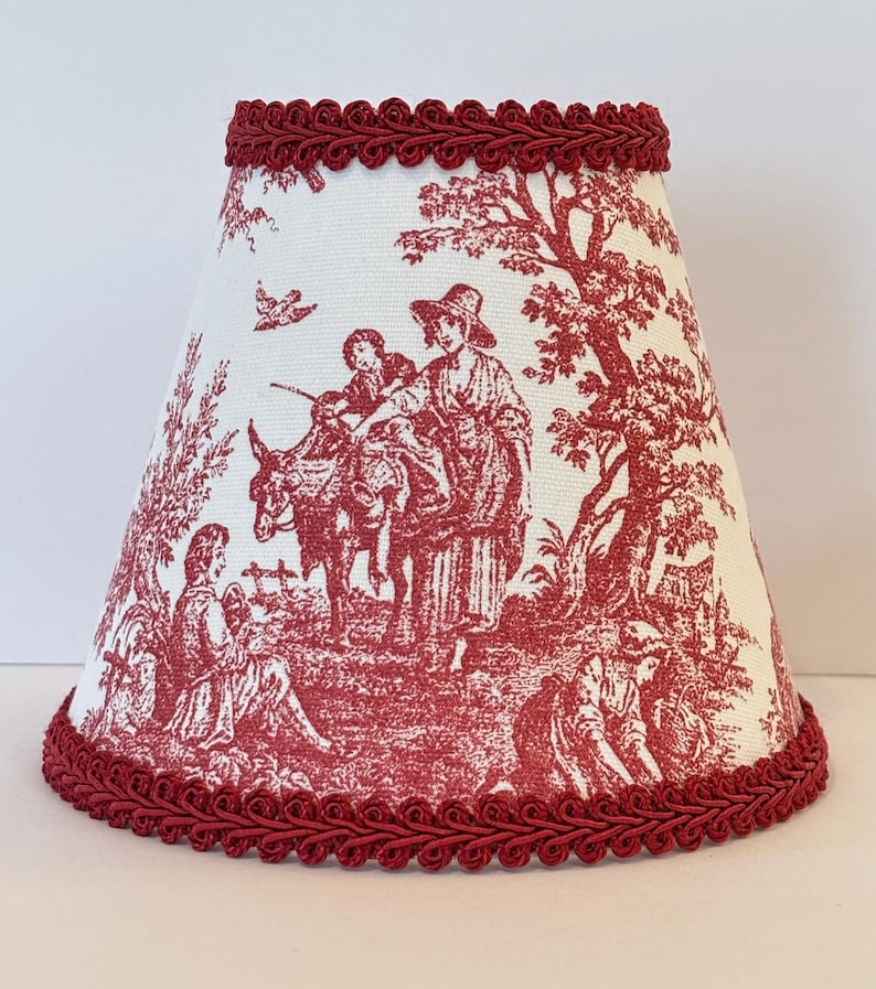 MADE TO ORDER Red and White Toile Sconce/chandelier/lamp Shade - Etsy