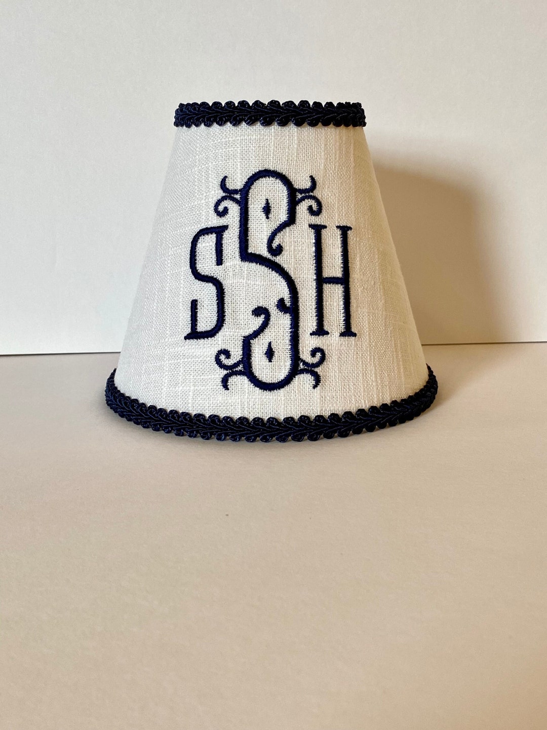 MADE TO ORDER Vienna Monogrammed Chandelier or Sconce Lamp Shade (cream ...