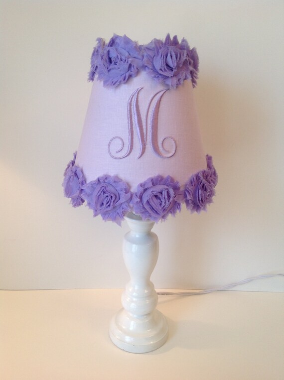 Lovely In Lavender Monogrammed Lamp Shade Lavender Monogrammed Lamp Shade, Feminine Lamp Shades