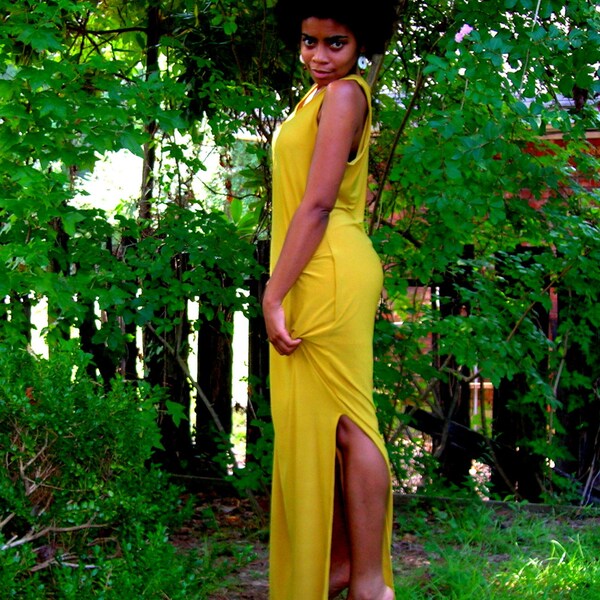 S A L E flyTie Clothing Yellow Kente Maxi Dress