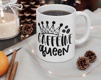 caffeine queen mug , funny gift, funny mug, funny mugs, mug, coffee cup, funny gifts, gift for her, christmas gift, birthday gif