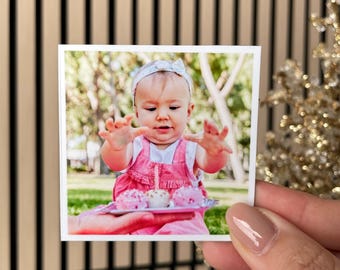 Magnete Personalisierte Foto Kühlschrankmagnet Benutzerdefinierte Dekor Quadrat Bild Magnet Foto Andenken 1st Geburtstag Geschenk Favor